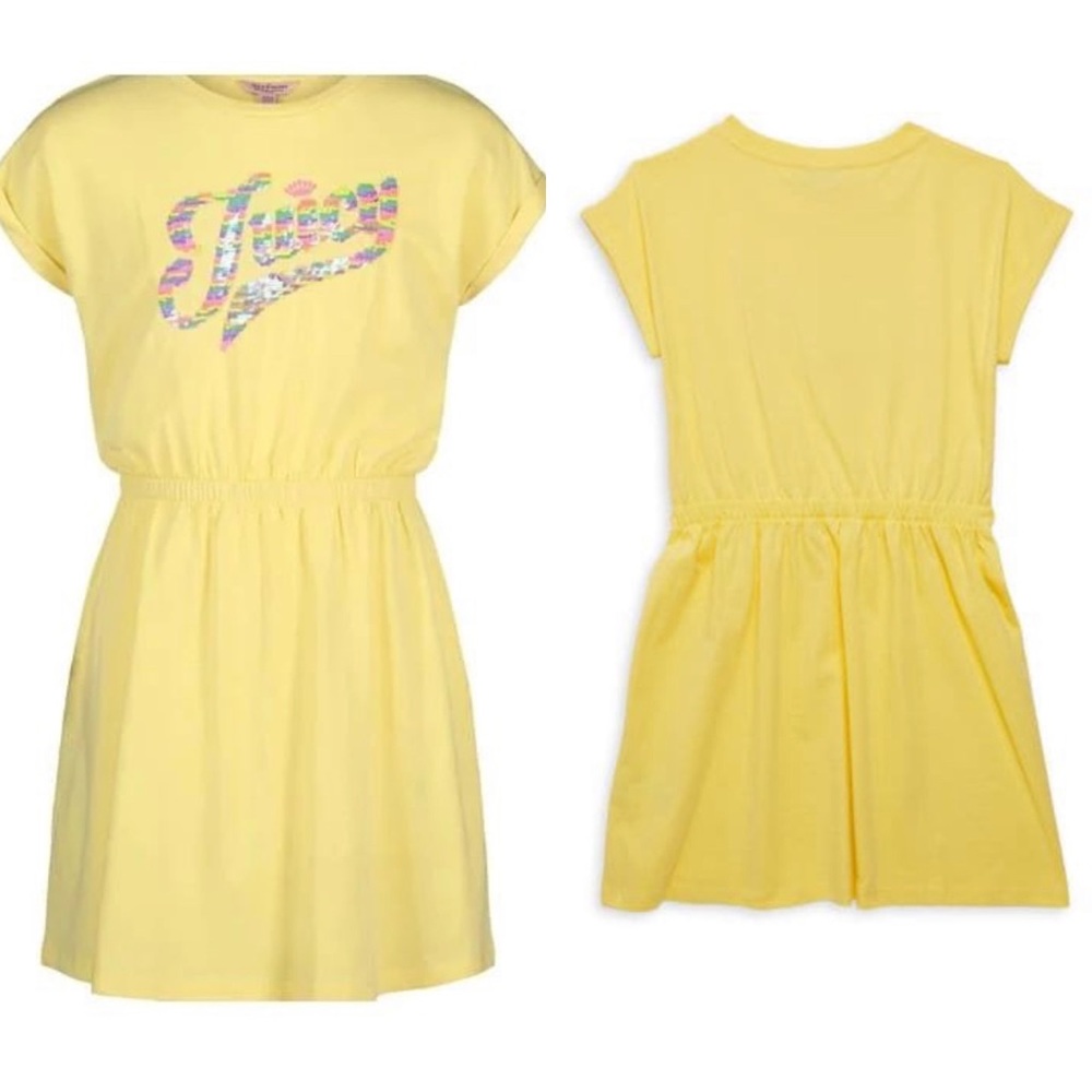 JUICY COUTURE Girl's Sequin Logo T Shirt‎ Dress Size S (7)